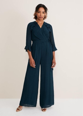 Phase Eight Hattie Wrap Wide Leg Dress Navy USA | 3057269-JM